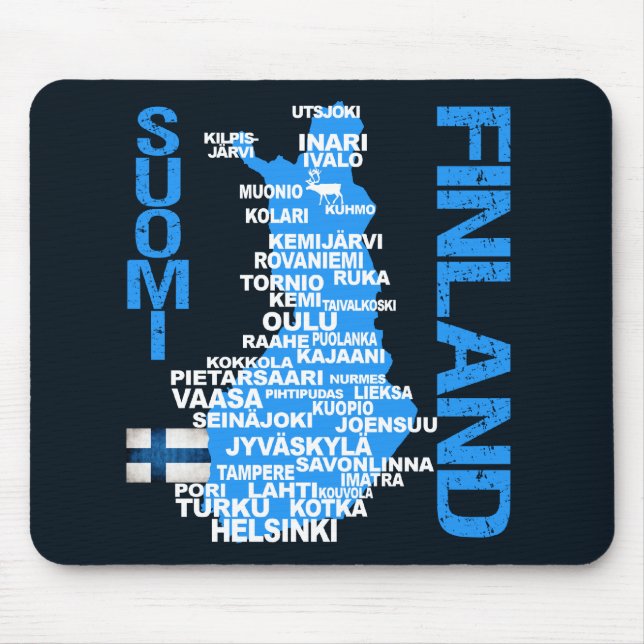 Alfombrilla De Ratón Mousepad del MAPA de FINLANDIA (Frente)