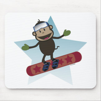 Alfombrilla De Ratón Mousepad del mono de la snowboard