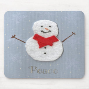 Alfombrilla De Ratón Mousepad del muñeco de nieve de la paz