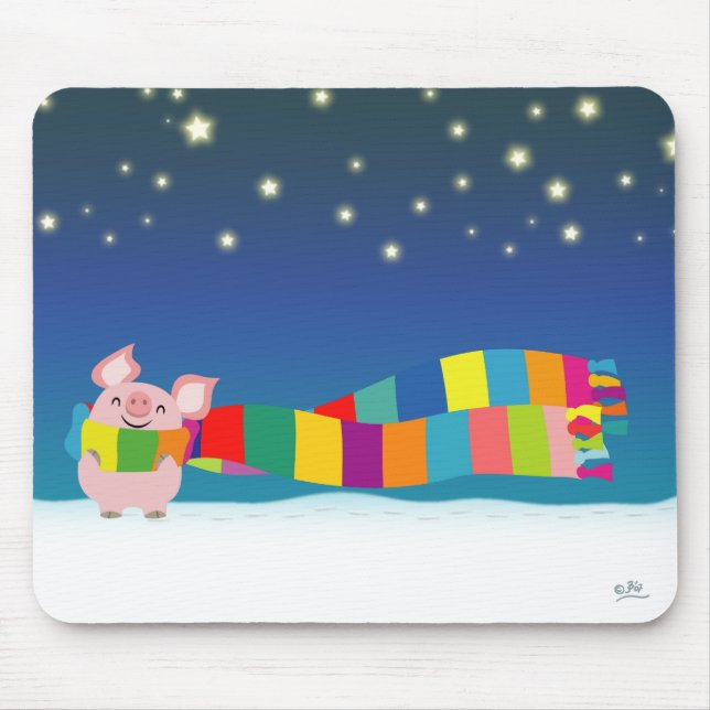 Alfombrilla De Ratón Mousepad del navidad del cerdito (Frente)