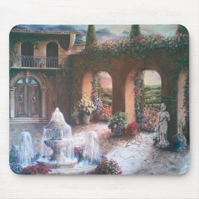 Alfombrilla De Ratón Mousepad del patio de Fountained (Frente)