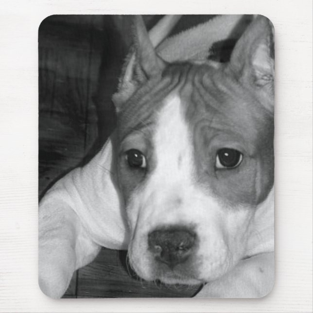 Alfombrilla De Ratón Mousepad del perrito de Pitbull (Frente)