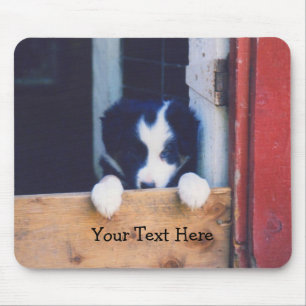 Alfombrilla De Ratón Mousepad del perro del collie pippy borde