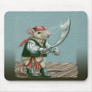 Alfombrilla De Ratón Mousepad del pirata de la rata
