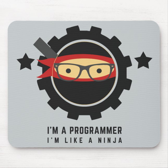 Alfombrilla De Ratón mousepad del programador: soy como un ninja (Frente)