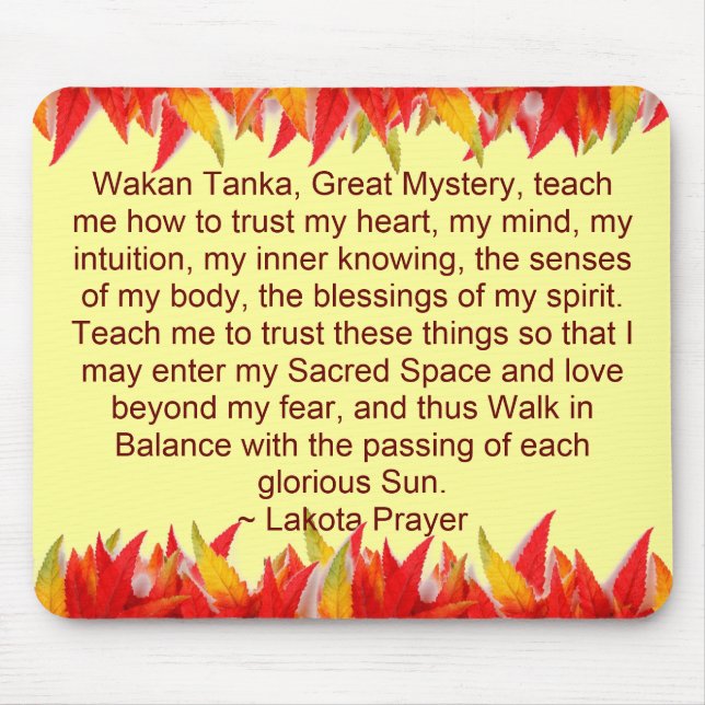 Alfombrilla De Ratón mousepad del rezo del lakota (Frente)