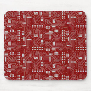 Alfombrilla De Ratón Mousepad del rojo de la placa de circuito