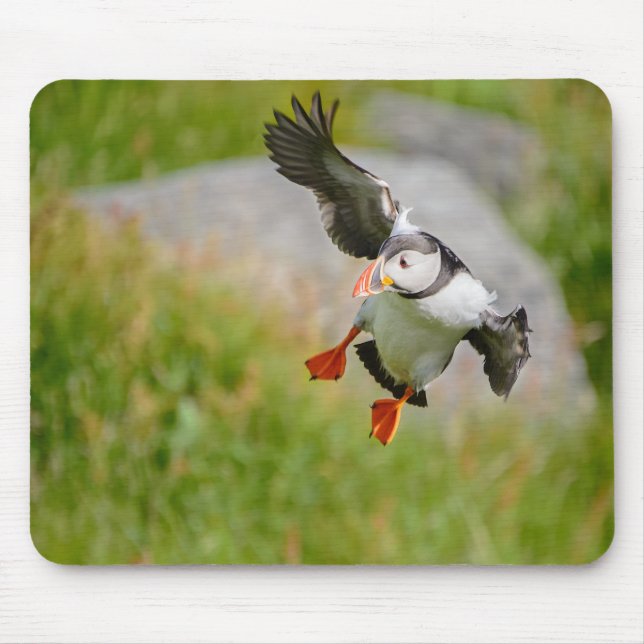 Alfombrilla De Ratón Mousepad del vuelo del pájaro del frailecillo (Frente)