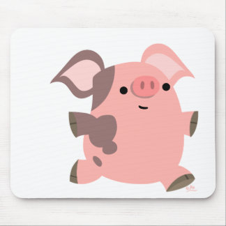 Alfombrilla De Ratón Mousepad deportivo del cerdo del dibujo animado