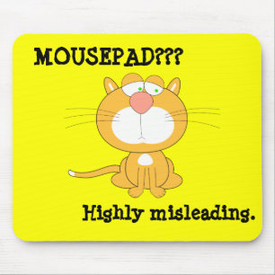 Alfombrilla De Ratón Mousepad divertido con el gato triste