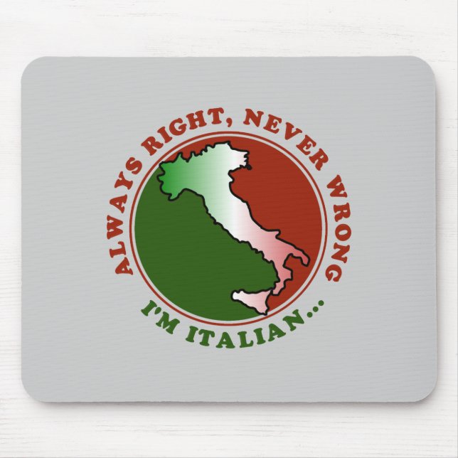 Alfombrilla De Ratón Mousepad divertido italiano obstinado (Frente)