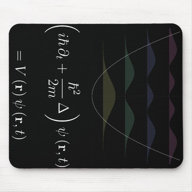 Alfombrilla De Ratón mousepad, ecuación Schrodinger, potencial armónico (Frente)