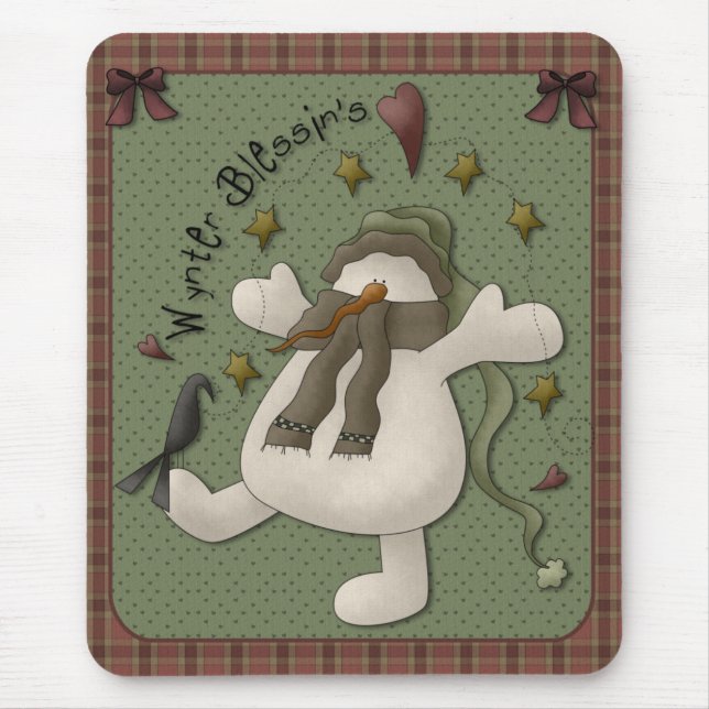Alfombrilla De Ratón Mousepad, el hombre de nieve de Wynter Blessin (Frente)
