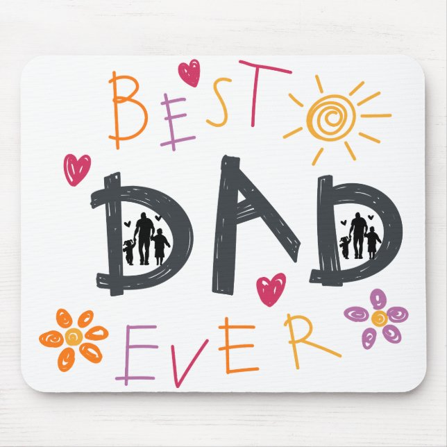 Alfombrilla De Ratón Mousepad "El mejor papá de la historia" (Frente)