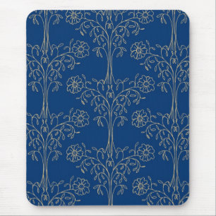 Alfombrilla De Ratón Mousepad elegante, azul oscuro, patrón de efecto d