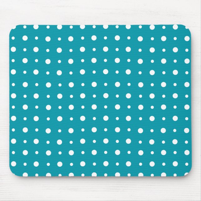 Alfombrilla De Ratón Mousepad elegante, puntos de polka blanco, Verde a (Frente)