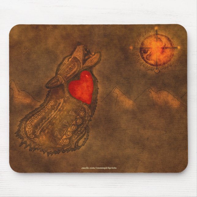 Alfombrilla De Ratón Mousepad estilo Art Nouveau de Wolf Ojibwe (Frente)