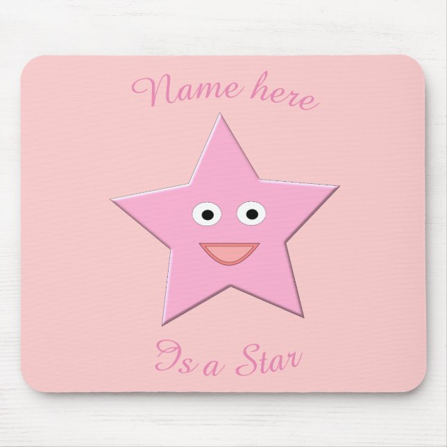Alfombrilla De Ratón Mousepad Estrella Rosa bonito (Frente)