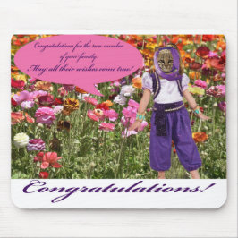 Alfombrilla De Ratón mousepad. felicitaciones. ocelot/genie