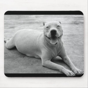 Alfombrilla De Ratón Mousepad feliz del pitbull