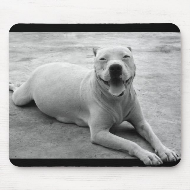 Alfombrilla De Ratón Mousepad feliz del pitbull (Frente)