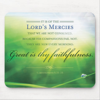 Alfombrilla De Ratón Mousepad fiel - verso de la biblia del 3:22 de las