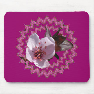 Alfombrilla De Ratón Mousepad - Flor de ciruela en medallón