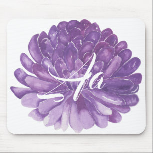 Alfombrilla De Ratón Mousepad "Flor de lavanda/Esbozo acuático"