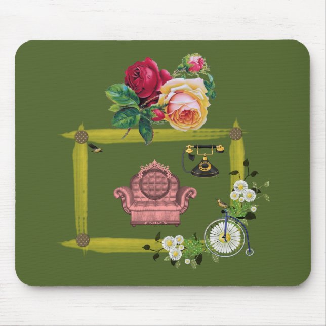 Alfombrilla De Ratón Mousepad Floral (Frente)