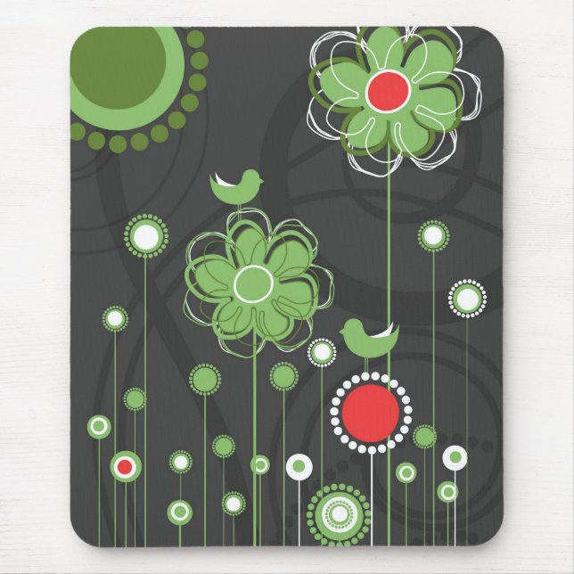 Alfombrilla De Ratón Mousepad floral abstracto (Frente)