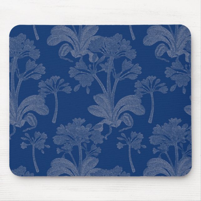 Alfombrilla De Ratón Mousepad floral azul (Frente)