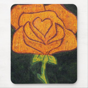 Alfombrilla De Ratón Mousepad floral "Corazón Rosa #2"