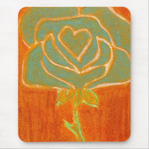 Alfombrilla De Ratón Mousepad floral "Corazón Rosa #4"