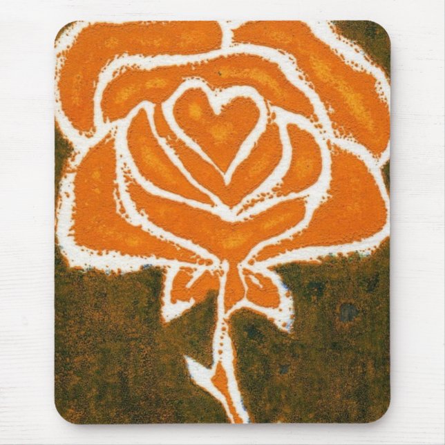Alfombrilla De Ratón Mousepad floral "Corazón Rosa #8" (Frente)