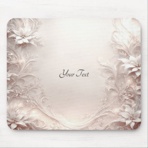Alfombrilla De Ratón Mousepad floral de marfil blanco
