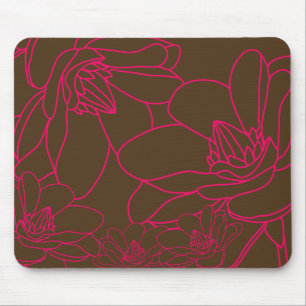 Alfombrilla De Ratón Mousepad floral elegante moderno - rosa y Brown