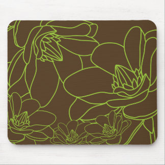 Alfombrilla De Ratón Mousepad floral elegante moderno - verde y Brown