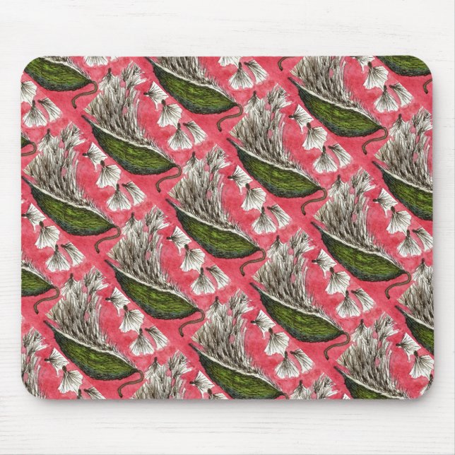 Alfombrilla De Ratón Mousepad floral "Milkweed Pod" (Frente)