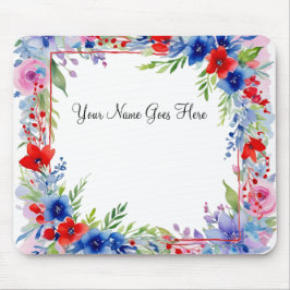 Alfombrilla De Ratón Mousepad floral patriótico