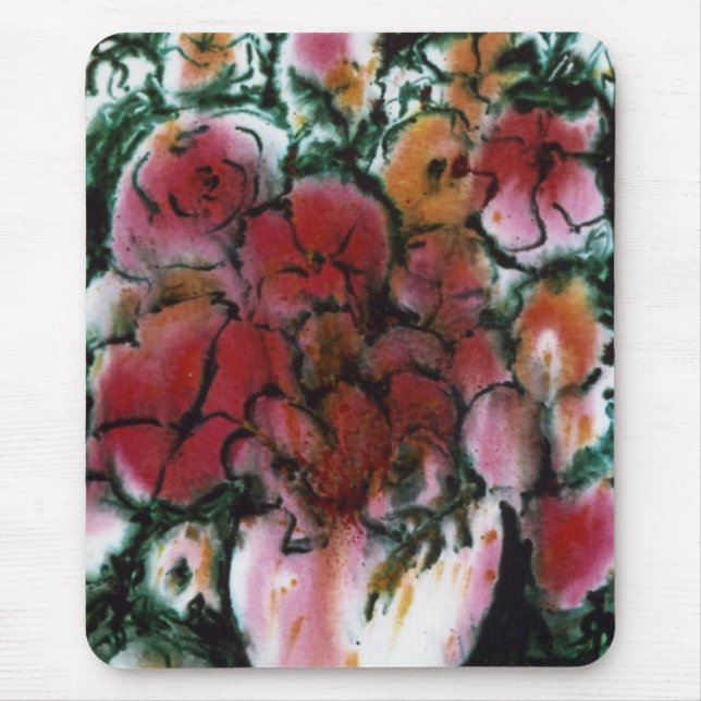 Alfombrilla De Ratón Mousepad floral "Pink Vase" (Frente)