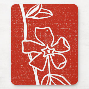 Alfombrilla De Ratón Mousepad floral "Red Vinca"