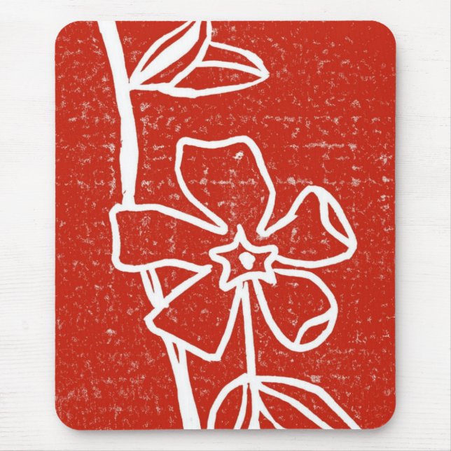 Alfombrilla De Ratón Mousepad floral "Red Vinca" (Frente)