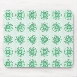 Alfombrilla De Ratón Mousepad floral retro, verde