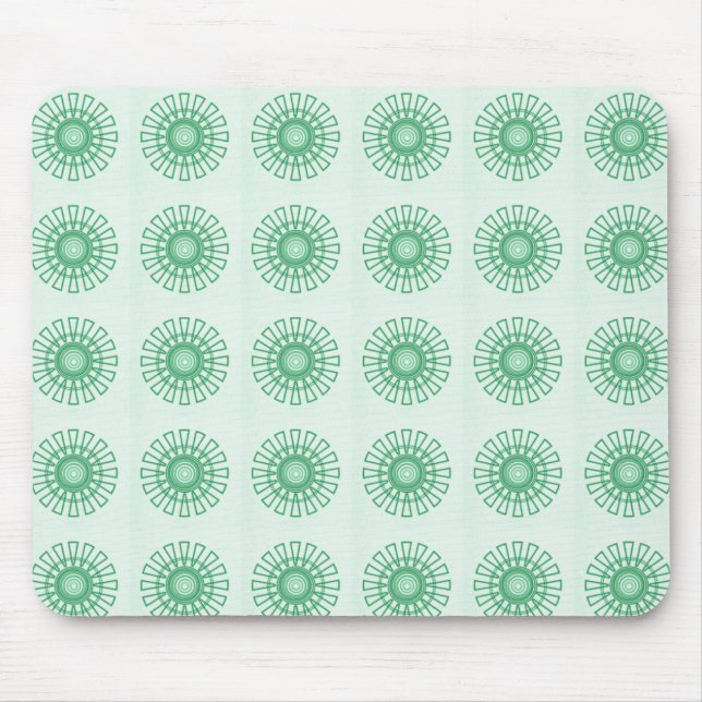 Alfombrilla De Ratón Mousepad floral retro, verde (Frente)