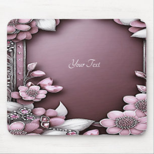 Alfombrilla De Ratón Mousepad floral rosa