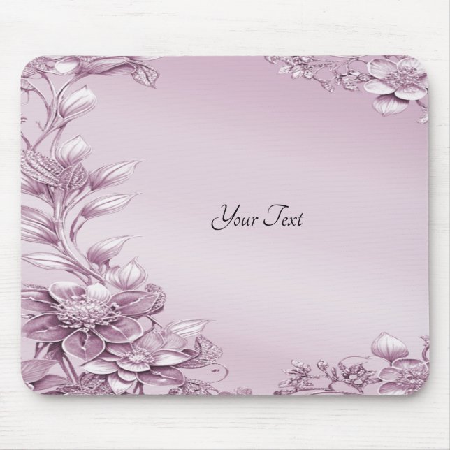 Alfombrilla De Ratón Mousepad floral rosa (Frente)