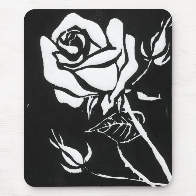 Alfombrilla De Ratón Mousepad floral "Rosa Alba" (Frente)
