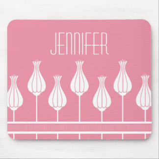 Alfombrilla De Ratón Mousepad floral rosa Art Deco