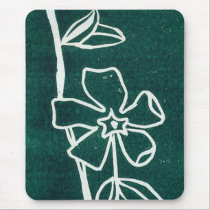 Alfombrilla De Ratón Mousepad floral "Vinca verde"