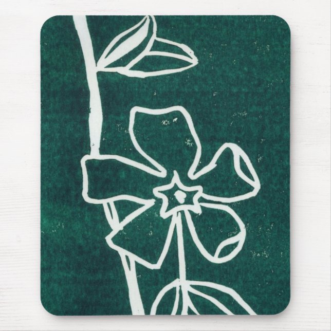 Alfombrilla De Ratón Mousepad floral "Vinca verde" (Frente)